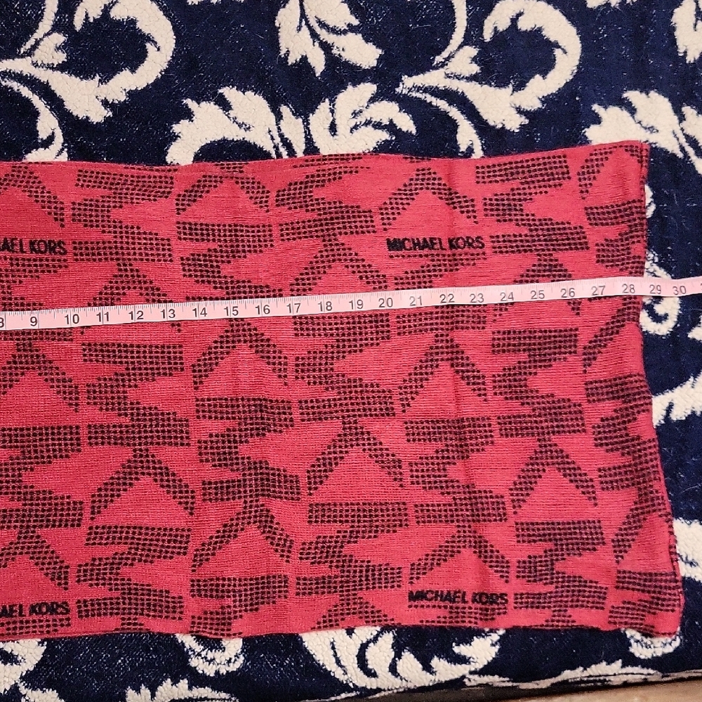 Michael Kors Red Patterned Scarf
